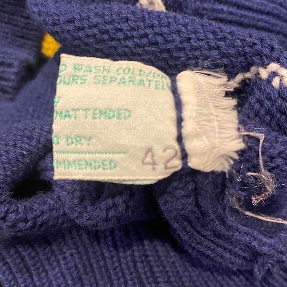 SMITH'S OF BERMUDA ARGYLE VINTAGE LONG SLEEVE COTTON SWEATER SIZE  42/Medium - Picture 9 of 12